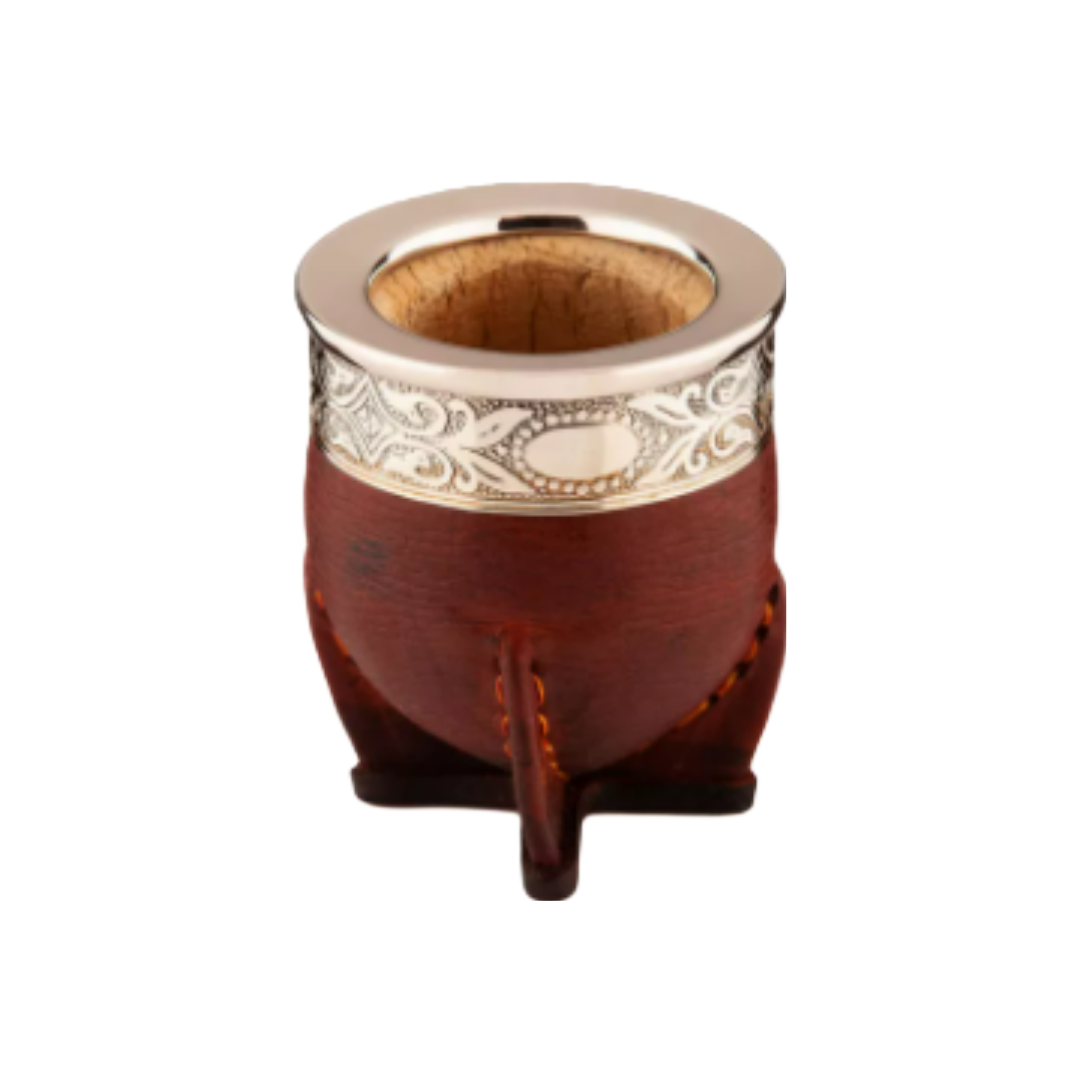 mate imperial de calabaza. Cuero marron.